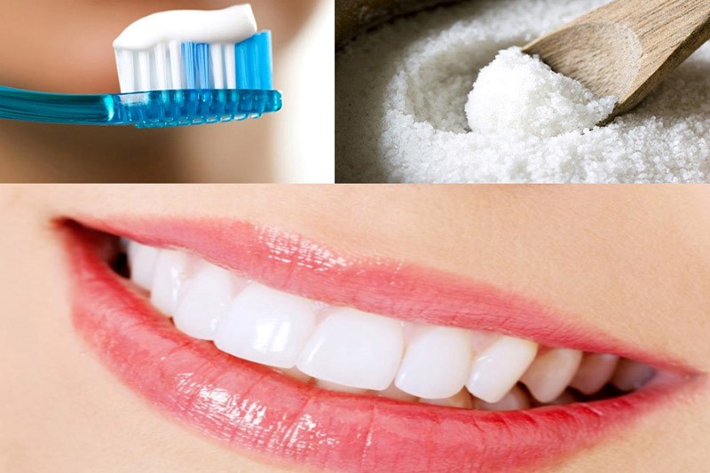 Muối kết hợp trực tiếp với kem đánh răng là cách nhanh chóng và tiện lợi nhất
