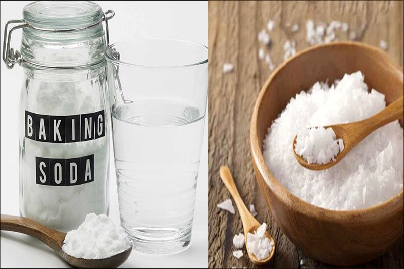 Baking soda kết hợp với muối làm sạch mảng bám răng hiệu quả